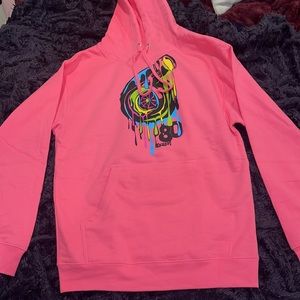 80Eighty Merrily Turbo Hoodie Medium hot pink